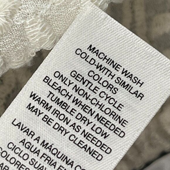 Chico’s blouse lace crochet boho rollup sleeves ivory size 1 medium - Picture 11 of 12